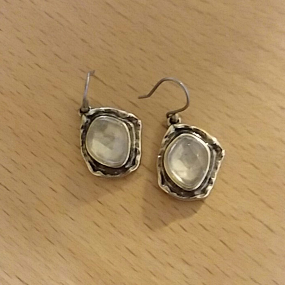 LB glass amber earrings